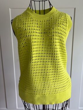 Varley Neon Lime Eyelet Knit Tank